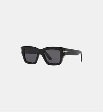 Lunettes de soleil Carré Ilias - Tom Ford - Noir brillant