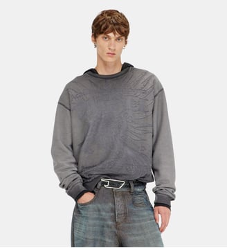 Sweat-shirt avec imprimé dévoré - Diesel - Gris foncé
