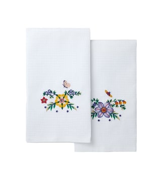 Lot de 2 invités en coton nid d'abeille - Yves Delorme - Multicolore