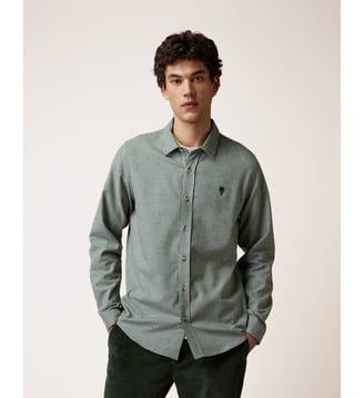 Chemise en flanelle - Faguo - Vert foncé et écru