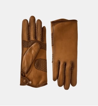 Gants Amal Femme Cuir Doublés Soie - Agnelle - Toscana patine