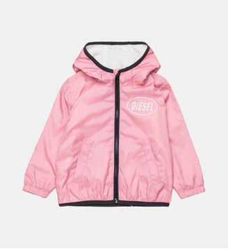 Blouson coupe-vent avec logo imprimé - Diesel Kids - Rose vif