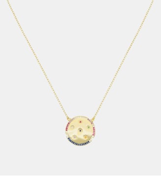Collier chaîne avec pendentif rond et zircon effet diamant AMORGOS - Hipanema - Doré