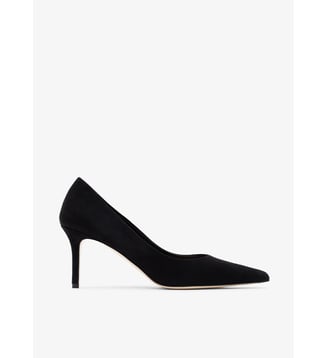 Scala - Escarpins En Cuir Chèvre Velours Noir - Parallèle - Noir