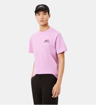T-shirt coton imprimé - Lacoste - Rose
