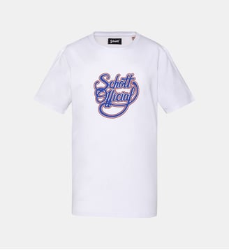 T-shirt imprimé logo vintage - Schott - Blanc