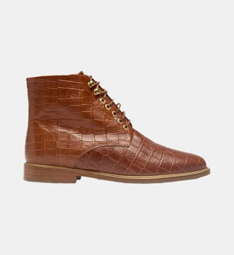 Bottines à lacets Lucienne - Odaje - Cognac
