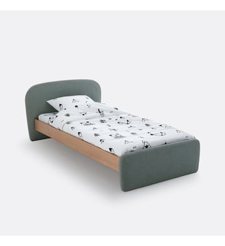 Lit enfant avec sommier - La Redoute Interieurs - Naturel et vert de gris