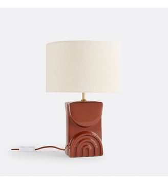 Lampe à poser céramique et lin - La Redoute Interieurs - Brun
