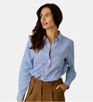 Chemise imprimé à rayures CARINE - La Petite Etoile - Bleu et écru