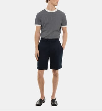 Bermuda droit en twill de coton - Fursac - Marine