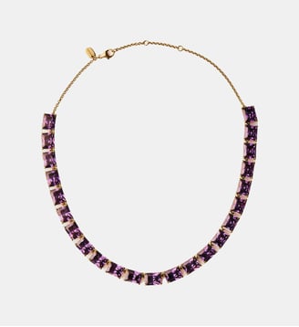 Collier plaqué or jaune avec cristaux violets - Aristocrazy - Or