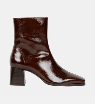 Bottines à Talons Marlie Cuir Verni Froissé Bobbies
