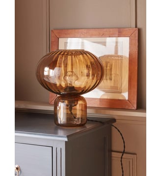 Lampe Martin en verre ciselé - Cyrillus - Cognac