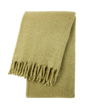 Plaid en mohair - Desforges - Vert de gris