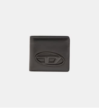 Portefeuille à deux volets en cuir - Diesel - Noir