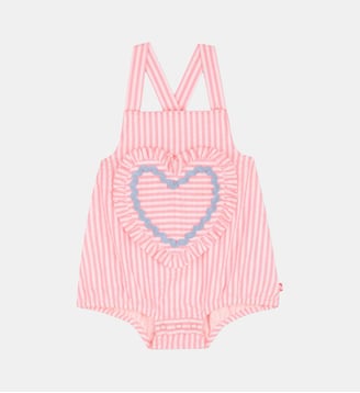 Combinaison à rayures - Billieblush - Rose fluo blanc