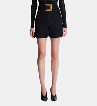 Short en grain de poudre ceinturé - Balmain - Black