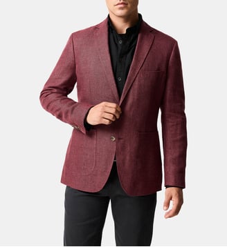 Veste blazer slim en laine et lin The Cascades - Rodd & Gunn - Bordeaux