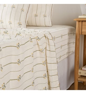 Drap plat en gaze de coton, imprimé fleurs - La Redoute Interieurs - Multicolore