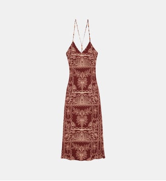 Robe longueur midi ajustée imprimé floral RIBAY - La Petite Etoile - Palmier