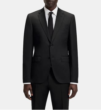 Veste droite en sergé de laine vierge modèle H-Jeckson - BOSS - Noir