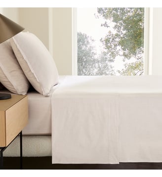 Drap plat en percale de coton lavé 120 fils AM.PM
