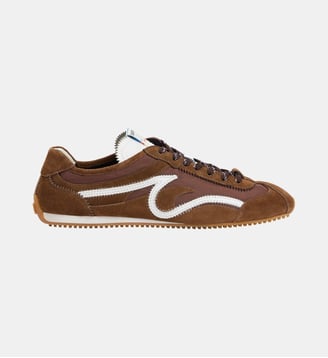 Sneakers light wave en cuir suède - Sandro - Marron
