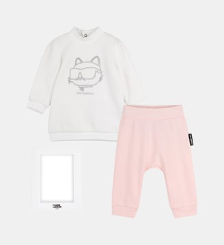 Ensemble robe et pantalon - Karl Lagerfeld Kids - Écru et rose