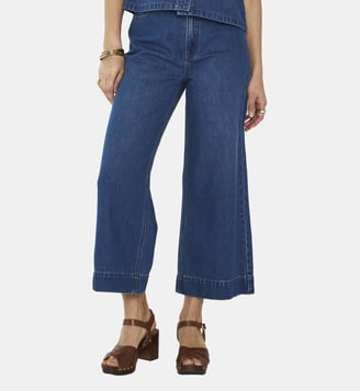 Jean Large Et Cropped En Coton Romy - Maison 123 - Bleu denim