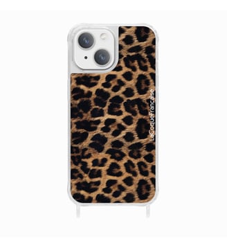 Coque de téléphone léopard avec anneaux pour iPhone 14 - La Coque Française - Marron
