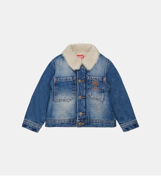 Veste en denim avec logo imprimé - Diesel Kids - Denim bleu