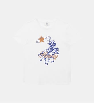 T-shirt manches courtes col rond imprimé graphique TOWDY - La Petite Etoile - Écru