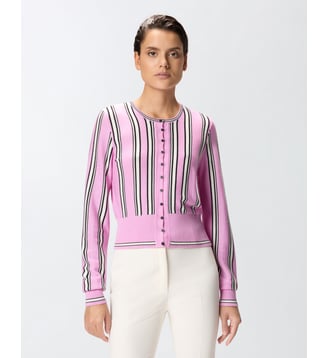 Cardigan à rayures multicolores - Pinko - Multicolore