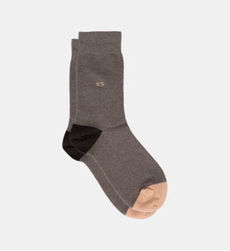 Chaussettes en coton peigné unies - Billybelt - Marron foncé