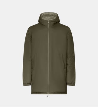 Doudoune longue réversible à capuche Amsterdam 2.0 - Jott - Army et beige