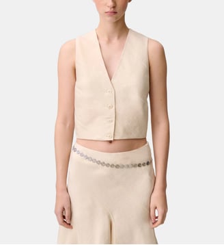 Gilet de costume sans manches - Claudie Pierlot - Vanille