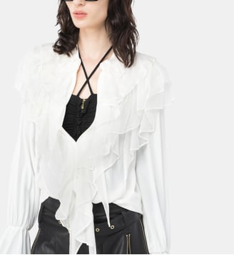 Chemise à volants - Pinko - Blanc