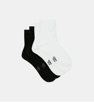 Lot de 2 Paires de Socquettes Basique Coton - Dim - Blanc et noir