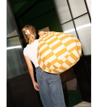 Pouf rond à rayures - taille enfant - Vibes Nobodinoz