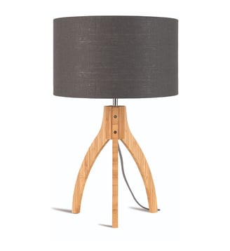 Lampe de table Annapurna - Gris Foncé/Bambou - Ø36cm - Good&Mojo - Gris foncé