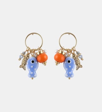 Boucles d'oreilles charms poisson céramique - Balaboosté - Bleu