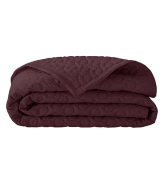 Couvre lit uni matelassé en satin de coton bio, POESIE - Alexandre Turpault - Violet