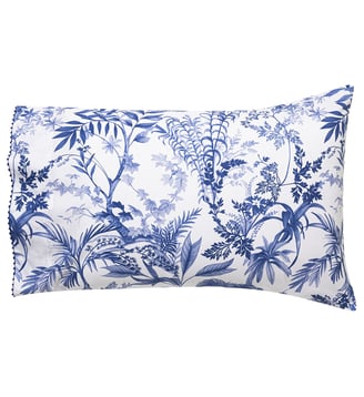 2 Taies américaines Jardin d'eden - Le Jacquard Francais - Indigo