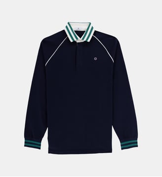Maillot de rugby manches longues Lovea en coton - Serge Blanco - Bleu marine