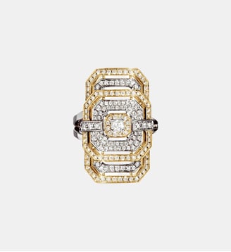 Bague My Way - Or jaune et  Blanc & Diamants - Statement - Or jaune