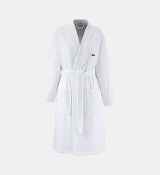 Peignoir de bain long en coton - Lacoste Home - Blanc