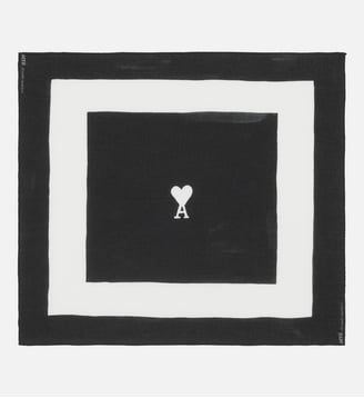 Foulard Ami De Coeur Imprimé unisexe en Coton - AMI Paris - Noir