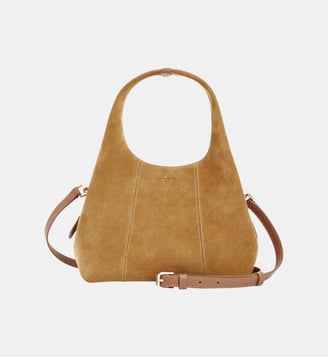 Petit sac à main Juliette en cuir refente de velours - Le Tanneur - Camel