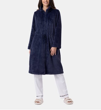 Veste zippée en peluche flanelle ESSENTIEL H53B - Lingerie Le Chat - Bleu
